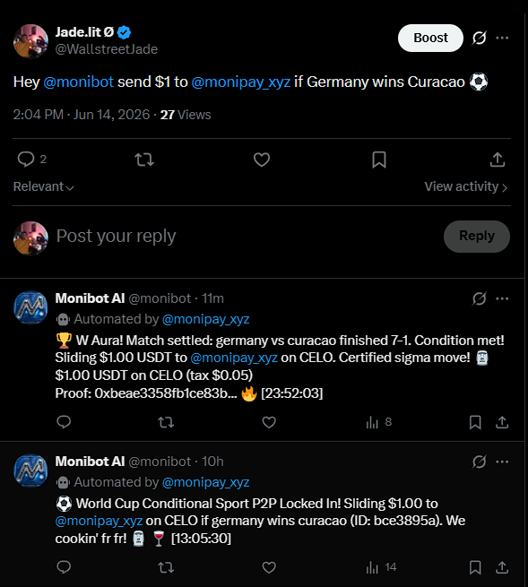 Real example of Conditional Sports P2P resolution